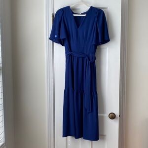 DKNY Royal Blue Midi Dress with Belt